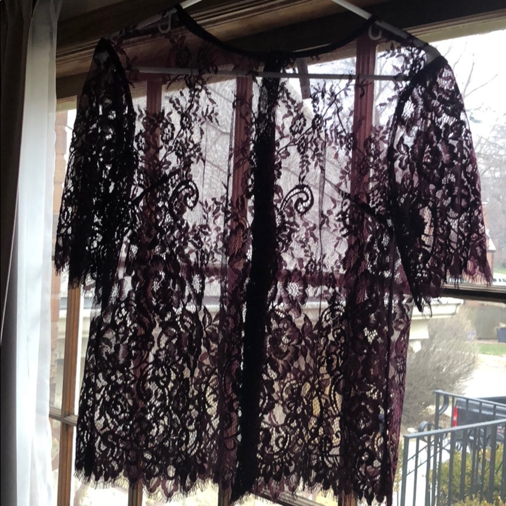 Sheer lace blouse NWOT